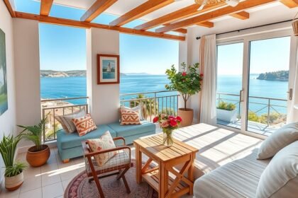 Bútorozott apartman kilátással Horvátország tengerére