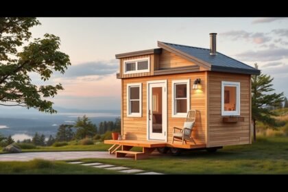 Kis ház egy gyönyörű tájon, a természet közepén.