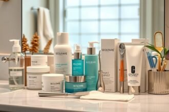 Otthoni arctisztító készlet különböző bőrápoló termékekkel