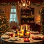 Szilveszteri vacsora otthon, ünnepi dekorációval