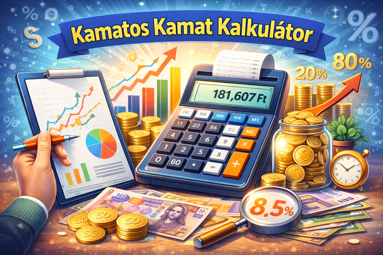 Kamatos kamat kalkulátor és pénzügyi tervezés