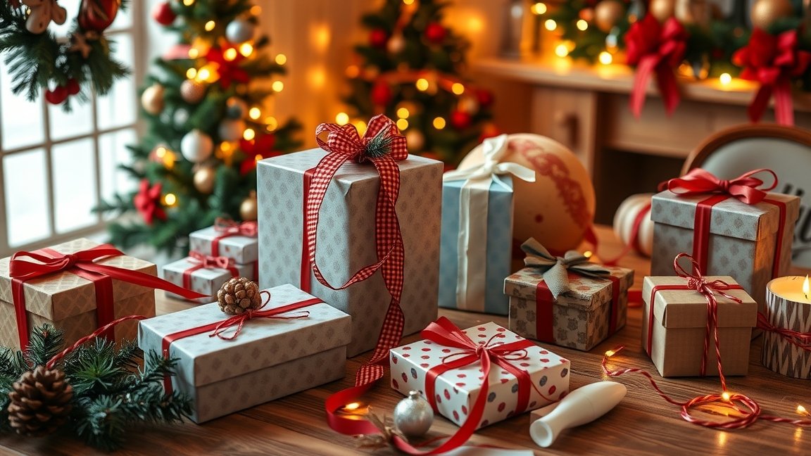 Karácsonyi díszdobozok ünnepi dekorációval