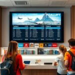 Reptér információs tábla Thaiföldre indított járatokról