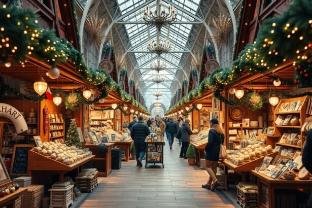 Karácsonyi vásár, ahol kézműves termékek és ajándékok várnak.