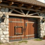 Különleges kőből készült székelykapu egy otthon bejáratánál.