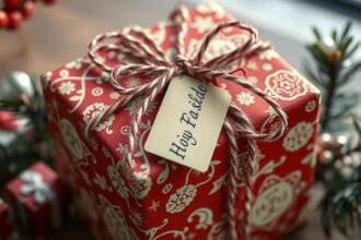 Kézműves karácsonyi ajándék piros csomagolásban