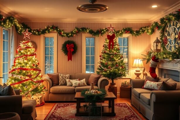 Karácsonyi dekoráció egy ünnepi hangulattal teli lakásban