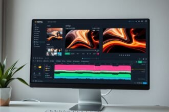 Mesterséges intelligencia alapú videoszerkesztő program képernyője.