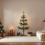 Minimalista karácsonyi dekoráció egy otthonban.