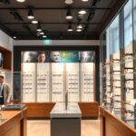 Multifokális szemüvegek széles választéka optikai üzletben.