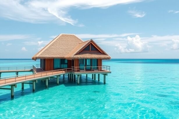 Víz feletti bungaló Bora Borán türkiz lagúnán