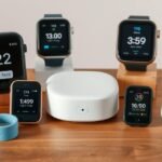 Okoseszközök csoportja alvásfigyeléshez, különböző modellek és stílusok.