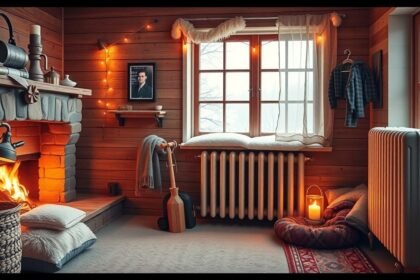 Téli olajradiátor a meleg otthonban.