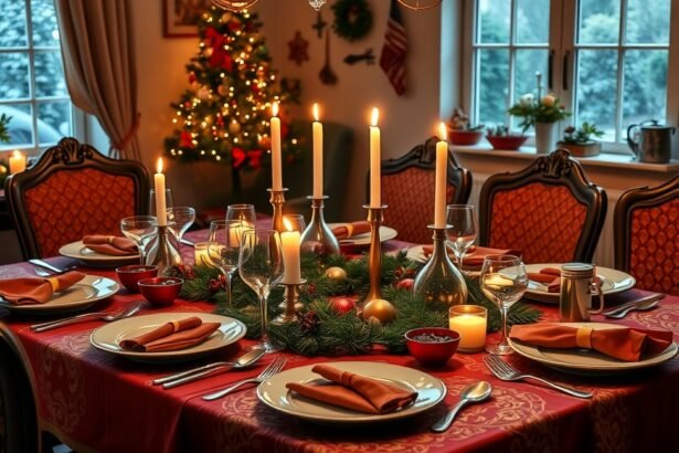 Elegáns karácsonyi vacsoraasztal otthon
