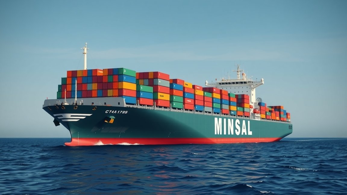 Konténerhajó Kínából érkező szállítmányokhoz