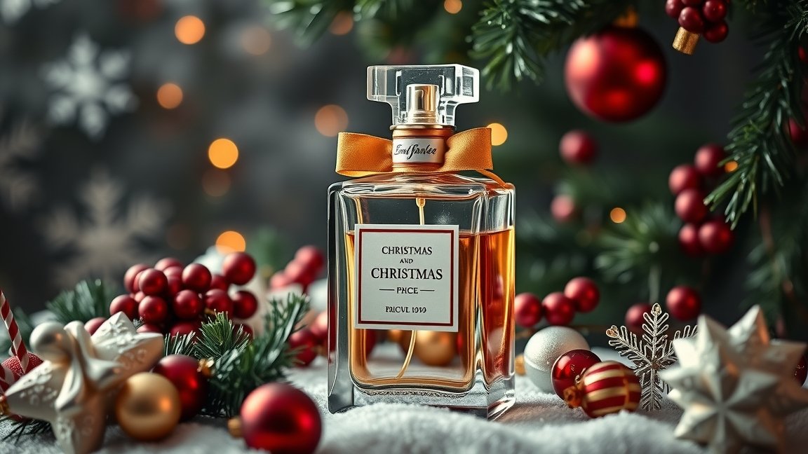 Limitált kiadású karácsonyi parfüm ünnepi dekorációval