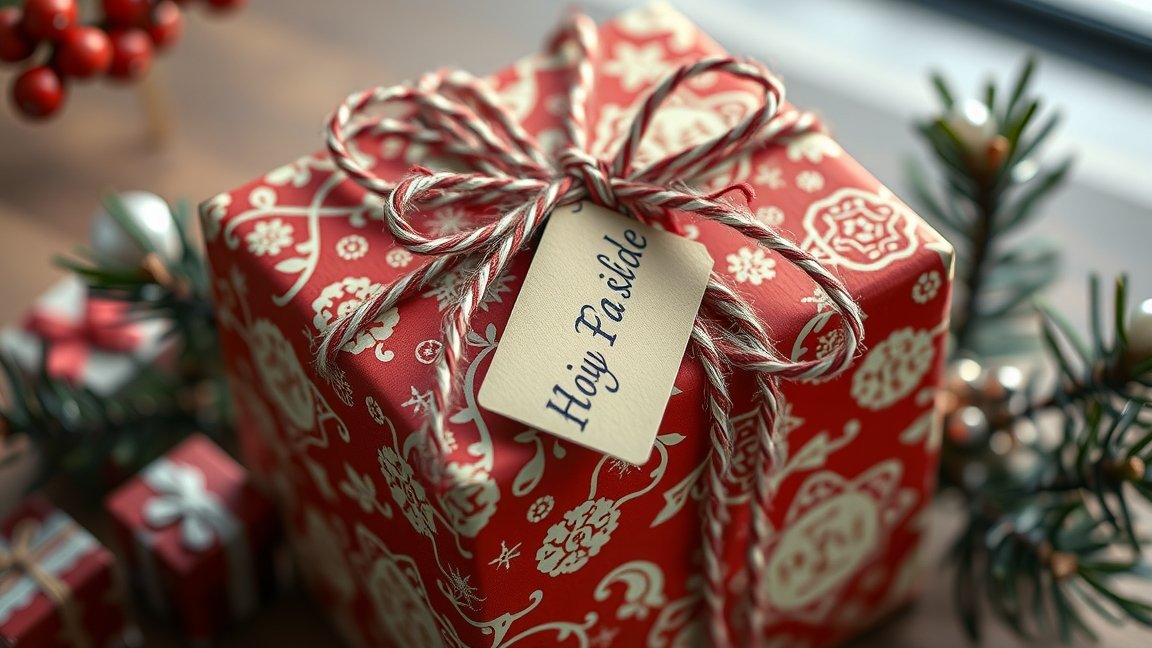 Kézműves karácsonyi ajándék piros csomagolásban