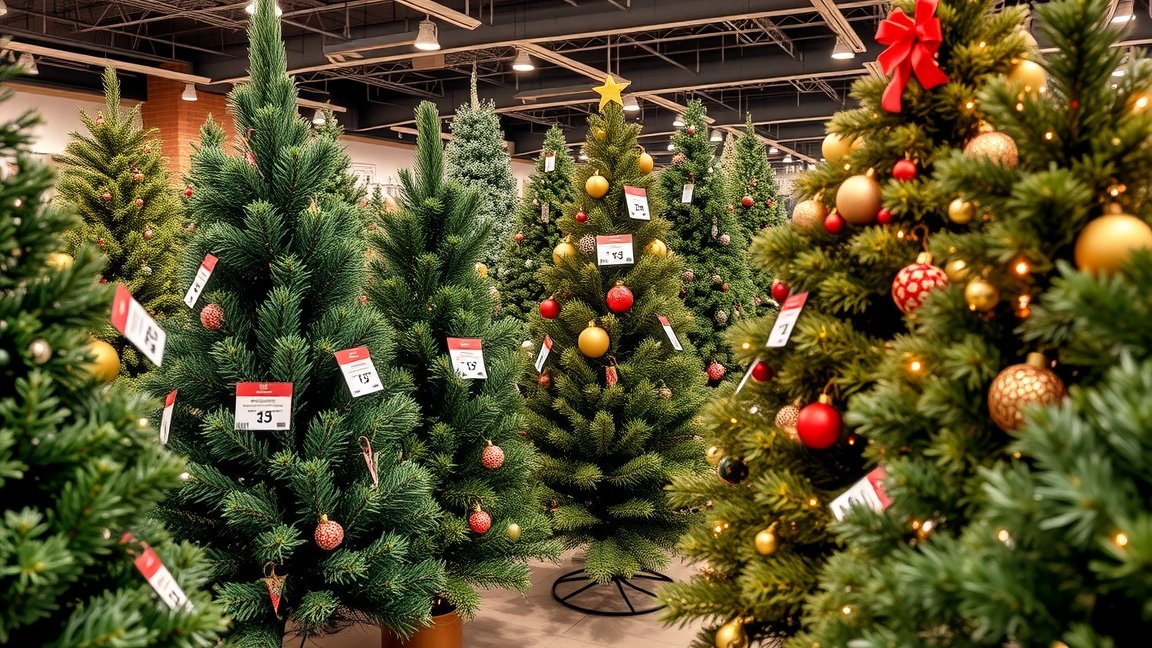 Széles választék műfenyők a karácsonyi dekorációhoz