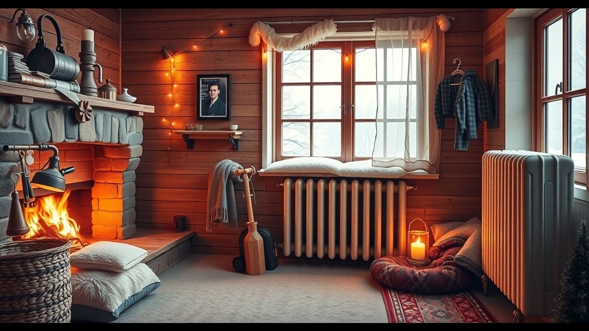 Téli olajradiátor a meleg otthonban.