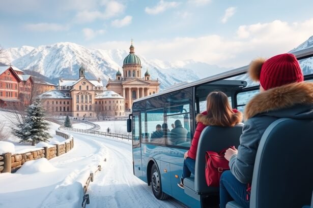 Téli buszos kirándulás gyönyörű hófödte tájak között