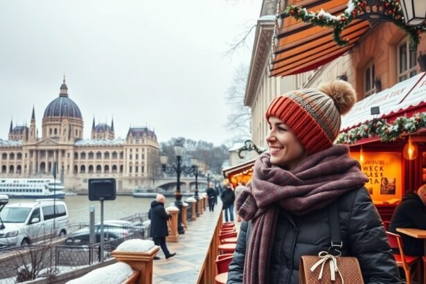 Téli hétvége Budapesten, szép táj a Parlament előtt