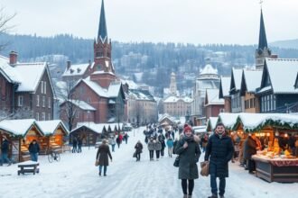 Kép a Balti államok téli körútjáról karácsonyi vásárral