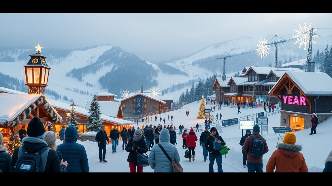 Hőségtől őrült ünneplés szilveszteri sípályán