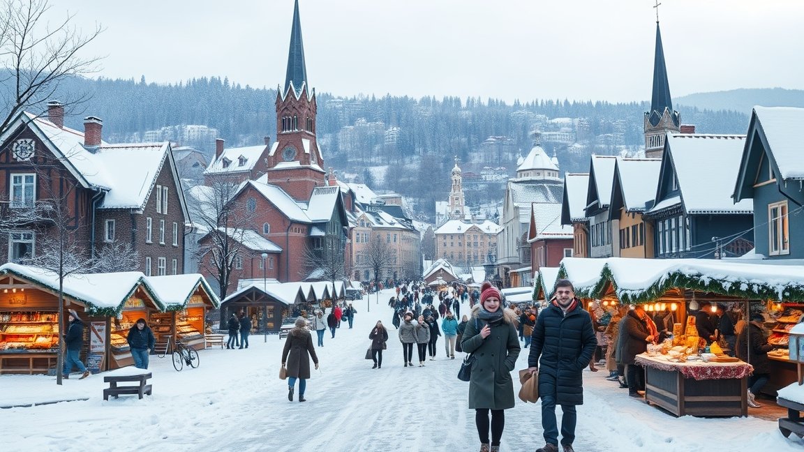 Kép a Balti államok téli körútjáról karácsonyi vásárral