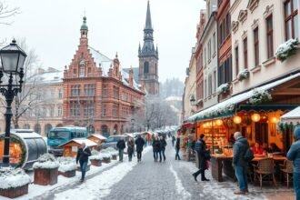 Téli utazás Krakkóban, hóval borított utcák és népszerű éttermek.