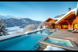 Modern wellness szállás télen Ausztriában csodás hegyekkel