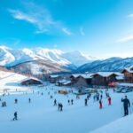 Téli síelés Olaszországban, síelők a hóban