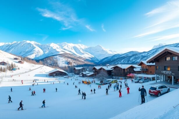 Téli síelés Olaszországban, síelők a hóban