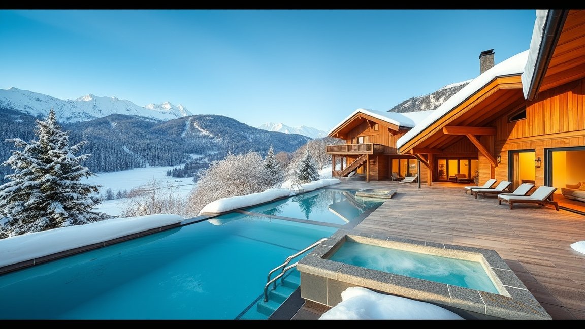 Modern wellness szállás télen Ausztriában csodás hegyekkel